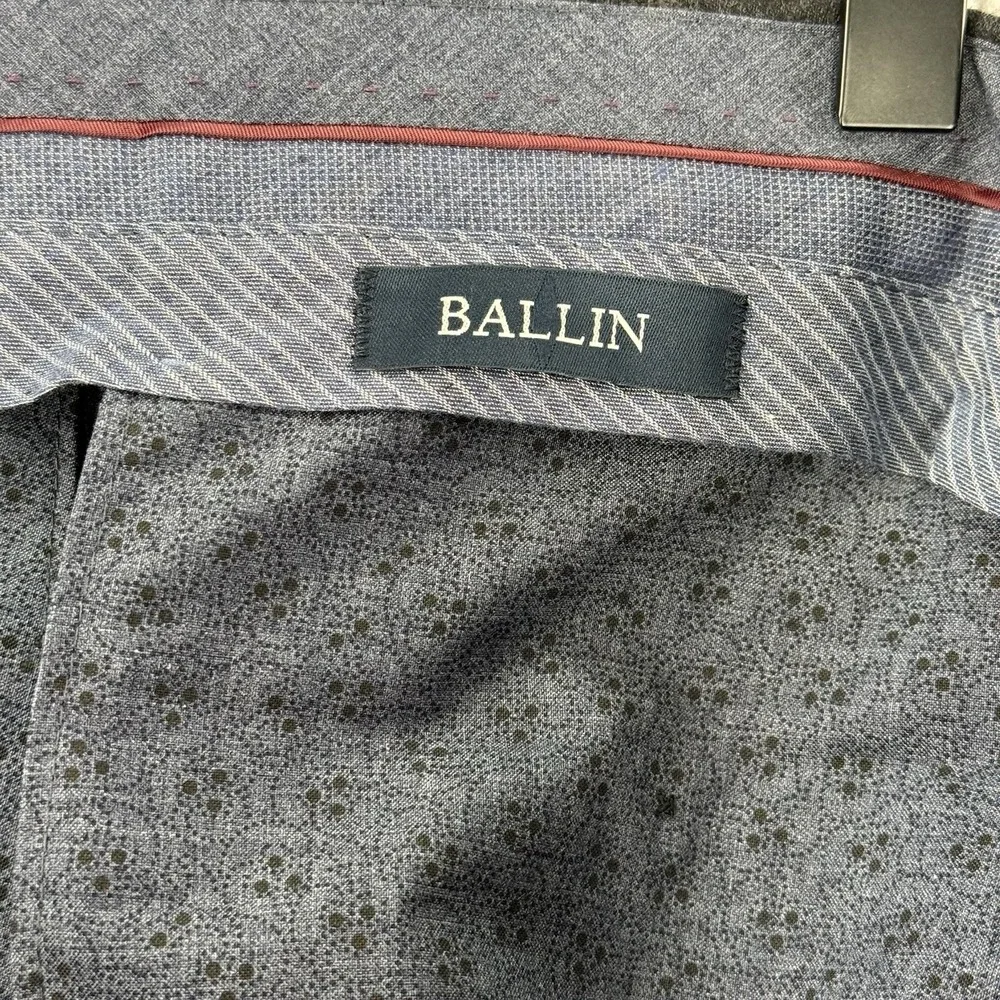 Ballin Men's 40x31 Dark Gray Wool Cashmere Dress‎ Pants Slacks Soft Flat Front